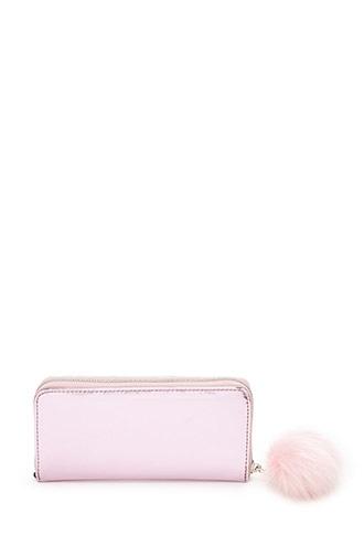 Forever21 Mirrored Pom-pom Wallet