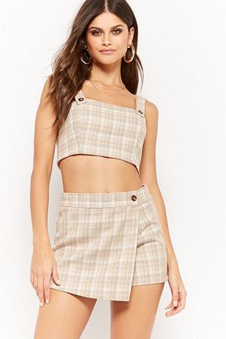 Forever21 Multicolor Plaid Mini Skort