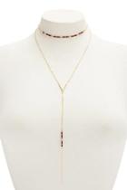 Forever21 Beaded Drop Chain Necklace