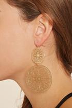 Forever21 Medallion Layered Drop Earrings