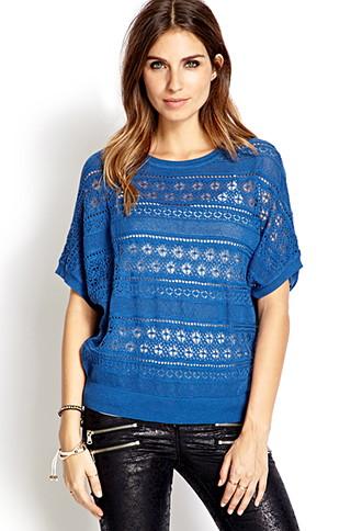 Forever21 Women's  Ornate Open-knit Sweater
