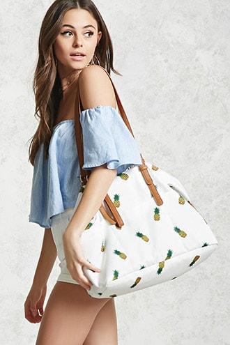 Forever21 Pineapple Print Duffle Bag