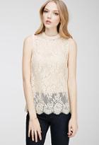 Forever21 Lace Mock Neck Top