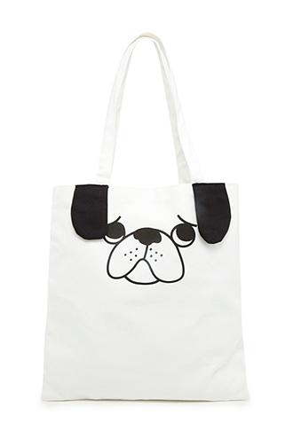 Forever21 Sad Dog Graphic Tote Bag