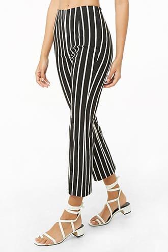 Forever21 Striped Straight-leg Ankle Pants