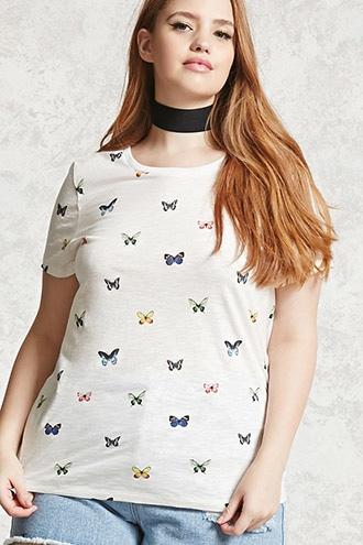 Forever21 Plus Size Butterfly Print Tee
