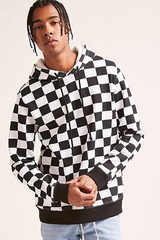 Forever21 Checkered Print Hoodie