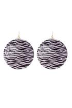 Forever21 Zebra Print Shell Drop Earrings