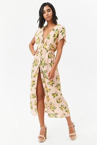Forever21 Crinkled Twist-front Tunic