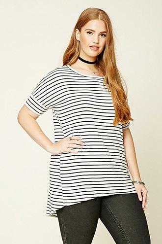 Forever21 Plus Women's  Plus Size Stripe Dolman Top
