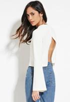 Forever21 Women's  Cream Bell-sleeved Top