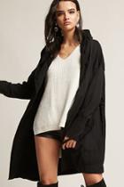 Forever21 Longline French Terry Hooded Jacket