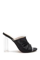 Forever21 Lemon Drop By Privileged Satin Ruched Mules