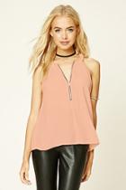 Forever21 Women's  Zipper Front Boxy Top