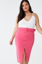 Forever21 Plus Size Belted Zip-front Skirt