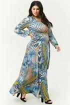 Forever21 Plus Size Abstract Surplice Maxi Dress