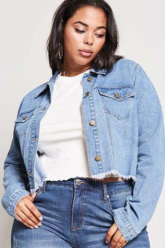 Forever21 Plus Size Cropped Denim Jacket
