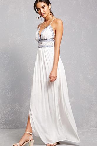 Forever21 Soieblu Embroidered Cami Dress