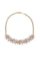 Forever21 Antique Gold & Pink Faux Gem Statement Necklace