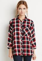 Forever21 Women's  Boxy Plaid Shirt (red/multi)