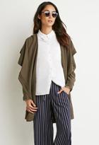 Forever21 Women's  Buttoned Wrap Cocoon Jacket (olive)