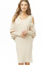 Forever21 Ribbed Open-shoulder Dolman Dress