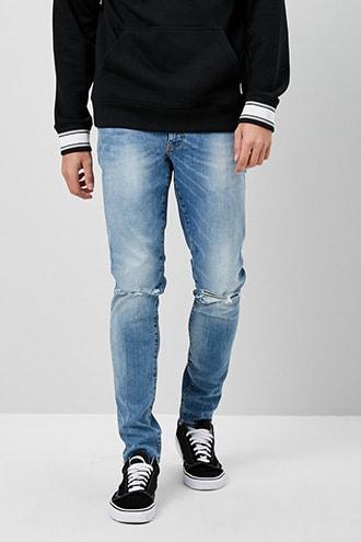 Forever21 Jordan Craig Slim-fit Ripped Jeans