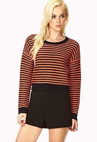Forever21 Bold Stripes Cropped Sweater