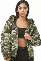 Forever21 Faux Fur-lined Camo Print Jacket