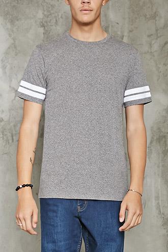 Forever21 Marled Varsity-stripe Tee