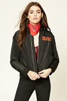 Forever21 Women's  Acdc World Tour Bomber Jacket