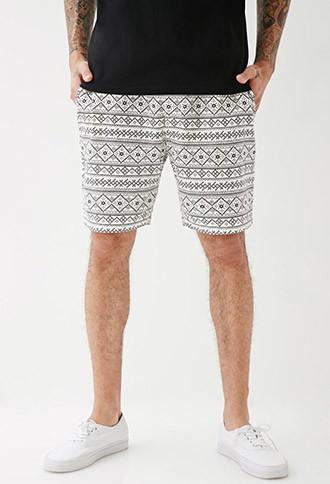 21 Men Pixelated Southwestern Print Shorts