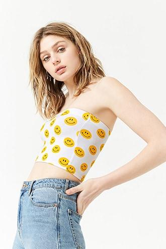 Forever21 Smiley Face Tube Top