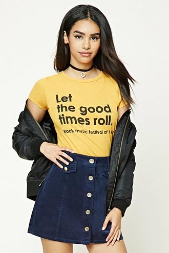 Forever21 Corduroy Button-front Skirt