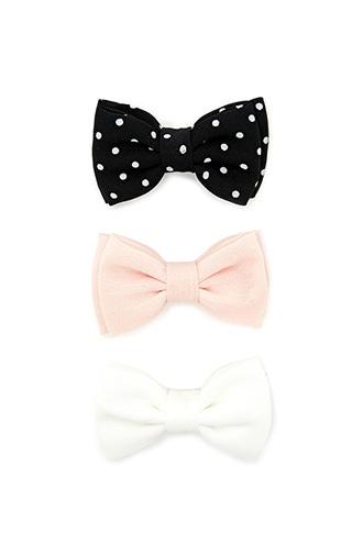 Forever21 Polka Dot Bow Hair Clip Set
