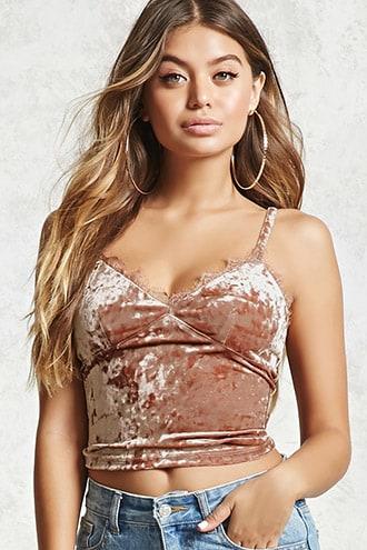 Forever21 Velvet Lace Cami Top