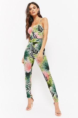 Forever21 Foliage Print Jumpsuit