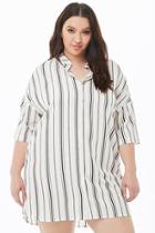 Forever21 Plus Size Striped Crepe Shirt Dress