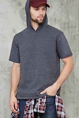 Forever21 Fleece Short-sleeve Hoodie