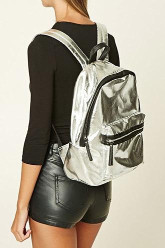 Forever21 Metallic Faux Leather Backpack