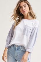 Forever21 Contrast Stripe High-low Top