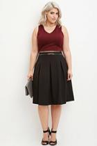 Forever21 Plus Size Belted Pleat Skirt