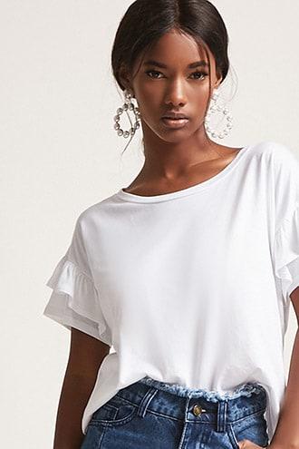 Forever21 Tiered Ruffle Sleeve Tee