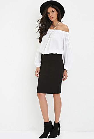 Forever21 Women's Ribbed Pencil Skirt