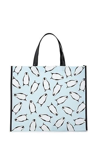 Forever21 Glossy Penguin Print Eco Tote