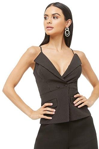 Forever21 Woven Pinstriped Cami
