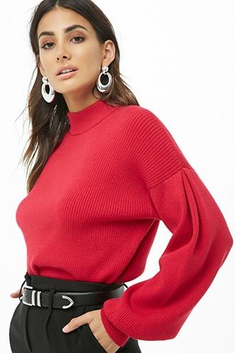 Forever21 Balloon-sleeve Knit Sweater