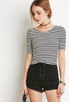 Forever21 Ribbed Stripe Crop Top