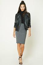 Forever21 Women's  Charcoal Stretch-knit Bodycon Skirt