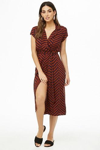 Forever21 Chevron Midi Wrap Dress